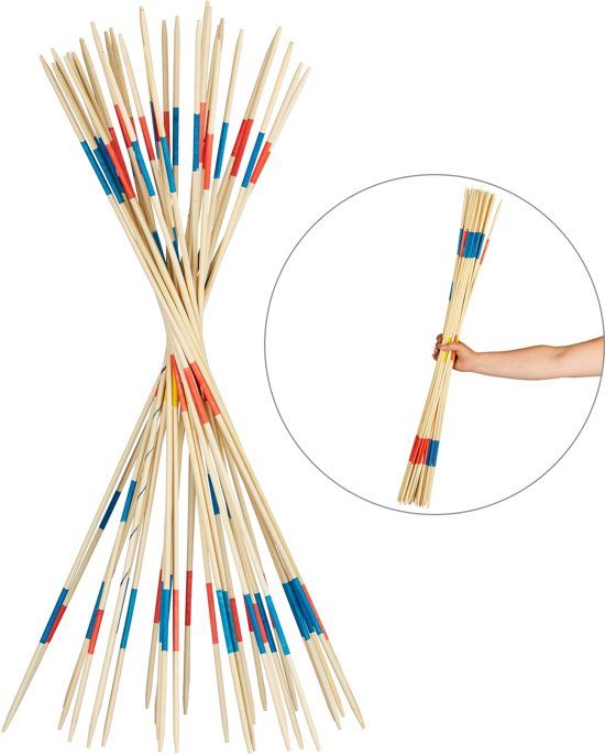 Relaxdays Mikado groot - XL mikado - reuze mikado - mikado voor buiten - 31 stokjes