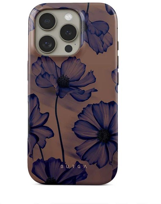 BURGA iPhone 16 Pro Max Hoesje - Velvet Night - MagSafe-compatibel - Schokbestendig - Bloemenmotief