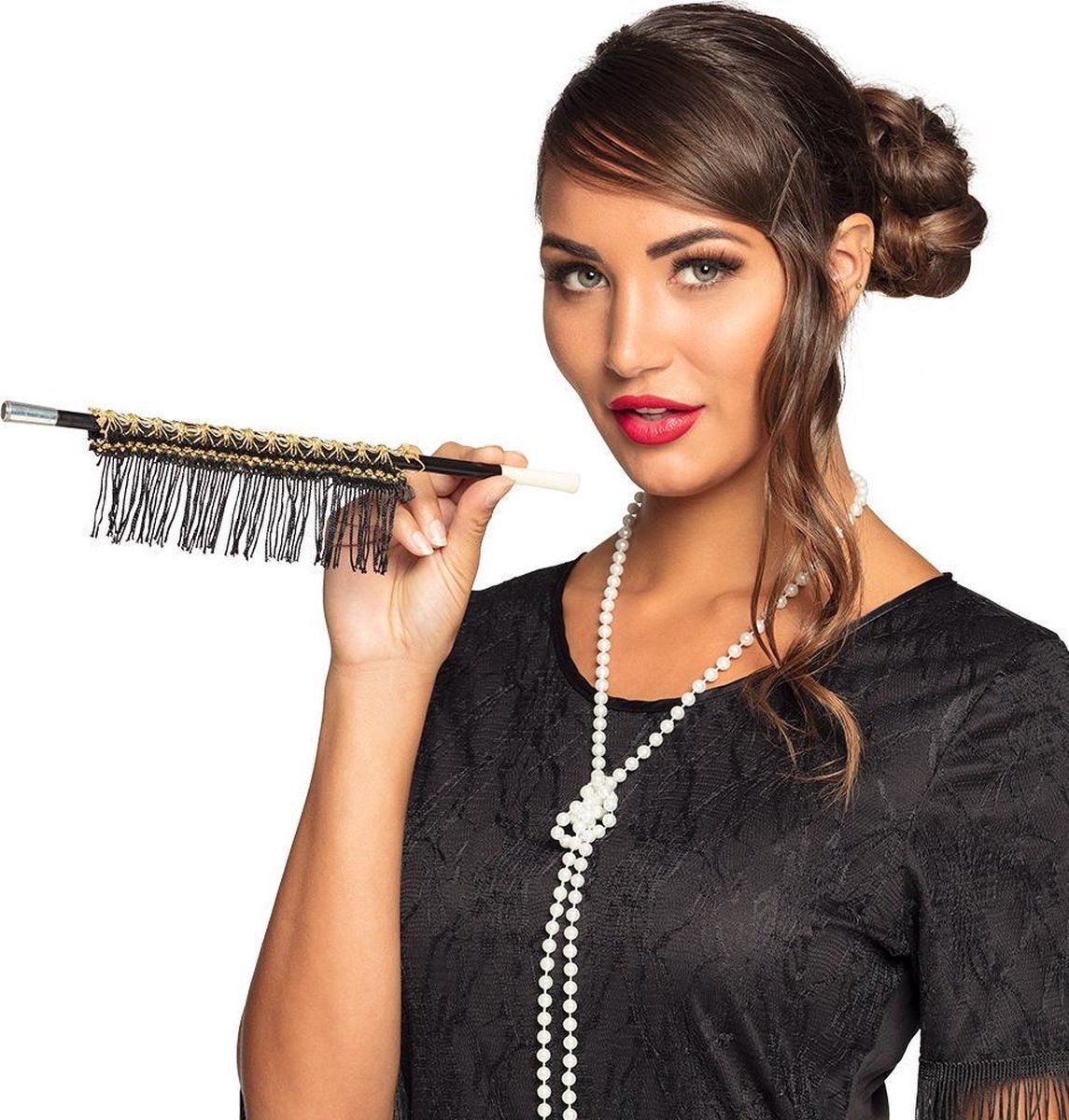 Partycorner 64345 Charleston - Set halsketting en sigarettenhouder - 31 cm - Jaren 20 - Carnaval
