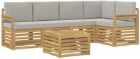 vidaXL - Bank loungeset - Polyester - Wit en lichtgrijs
