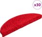 vidaXL - Tapis d'escalier - 30 pièces - 56x17x3 cm - Rouge - Demi-rond