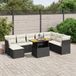 Maison Exclusive - Ensemble de meubles de jardin 9 pièces avec canapé et coussins, noir, en polyrotin