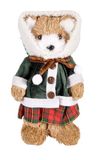 Ciao Kerst Teddybeer Vrouw (30cm) poppendecoratie in natuurlijk materiaal en stof, groen