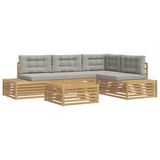 vidaXL - 6-delige Buitenbank Set Polyester Wit