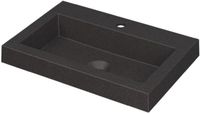 Wastafel INK Dock Wastafel Quartz met 1 Kraangat - 600x400x60 mm - Quartz Zwart