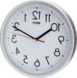 Unity Wandklok Stille veeg zilver - modern design - 22 cm