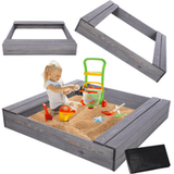 Modo24 Bac à sable Bac à sable avec bancs, bac à sable en bois, jouet de jardin, pour enfants, bac à sable pour jardin, bac à sable d'extérieur avec bancs