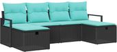 vidaXL Canapé noir et turquoise