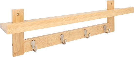 QUVIO Wandkapstok met legplank - 4 haken
