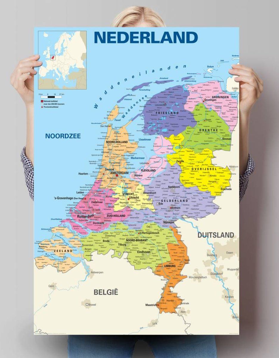 Reinders Poster Kaart van Nederland