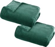 Atmosphera Plaid deken - 2x - Groen - Polyester - 125 x 150 cm