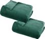 Atmosphera Plaid deken - 2x - Groen - Polyester - 125 x 150 cm