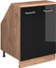 Vicco Rion Kast voor schuine wand – 60 x 81.6 cm met 2 deuren, kastromp 60 cm diepte Noir hoogglans
