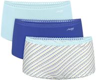 Sloggi Women GO Crush Short (3-pack) - dames boxer - lichtblauw - kobaltblauw en blauw - wit en geel gestreept