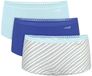 Sloggi Women GO Crush Short (3-pack) - dames boxer - lichtblauw - kobaltblauw en blauw - wit en geel gestreept