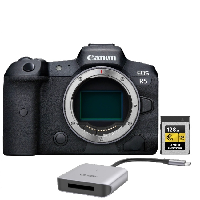 Canon Canon EOS R5 + Lexar CFexpress PRO Type B Gold series 128GB + USB-C Reader RW510