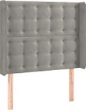vidaXL Hoofdbord - 83x16x118/128 cm - Fluweel - Lichtgrijs