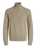 JACK & JONES Jjpannel Knit Half Zip Aw25 Camel Herentrui