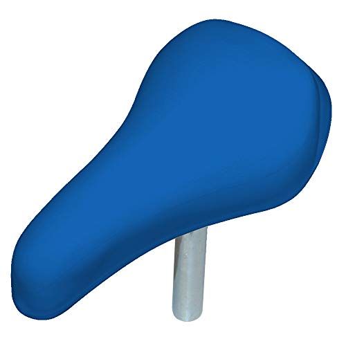 cyclingcolors Fietszadel voor kinderen, comfort met schacht, 22 mm, loopfiets, driewieler, BMX, gevoerd met schuim (blauw)