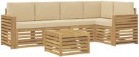 vidaXL Buiten bankenset 6 st Wit en Beige Polyester