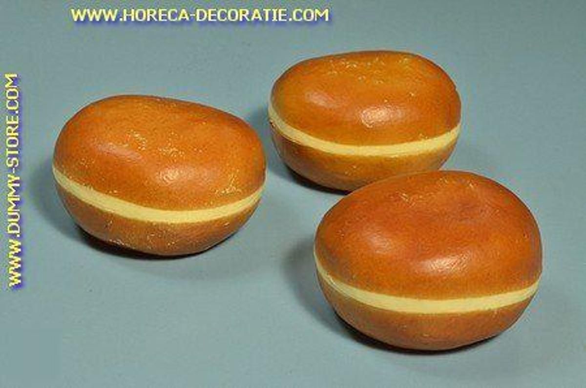 Horeca-decoratie.com Koffiebroodjes 3 stuks - Ø 85 mm - brooddummy