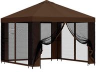 vidaXL Tuinpaviljoen met zijwanden, 3 x 3 meter, bruin