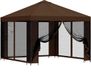 vidaXL Tuinpaviljoen met zijwanden, 3 x 3 meter, bruin
