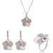 Orphelia SET-7452/60 - Juwelenset Flower: Ketting + Oorbellen + Ring - 925 Zilver Bicolor White/Rosé - Zirkonia - 42 cm / Ringmaat 60