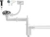 Markenlos Shenzhen Haorui Industrial Technology Co., Ltd. Afvoergarnituur, gootsteenafvoerset, sifon met overloop, met automatische spoelbak, zeefkorfventiel 3,5 inch, voor gootsteen, aansluiting op was- of vaatwassers