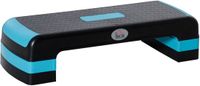 HOMCOM Aerobic fitness stepper in hoogte verstelbaar 3 niveaus 10/15/20 cm antislip oppervlak kunststof 78 x 28 x 20 cm zwart en blauw