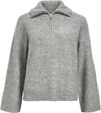Object Gebreide trui Hoge hals Medium Grey Melange S