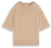 Tom Tailor - Pull en tricot douillet avec une teneur en alpaga - Taille XXL - beige gravier chiné