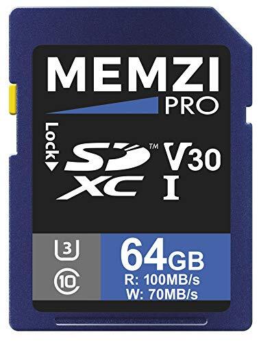 MEMZI PRO 64GB SDXC-geheugenkaart voor Nikon D750, D7200, D810, D5300, D610, D5500, DF DSLR digitale camera's - High Speed Class 10 UHS-1 U3 V30 100 MB/s Lees 70 MB/s Schrijf 4K 3D-opname