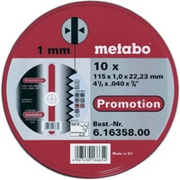 Metabo Doorslijpschijf 115x1x22,2mm 10 stuks