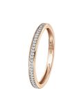 Lucardi Dames Railring 29 diamanten 0,08ct - Ring - Cadeau - 14 Karaat Goud - Roségoud