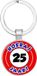 Akyol - Hoera 25 jaar Sleutelhanger - Verjaardag - Unisex - 2,5 x 2,5 CM