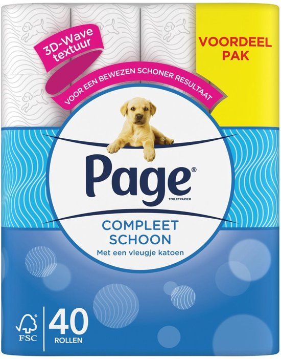 Page - Toiletpapier - Origineel Compleet Schoon - Pak 40 Rollen - 2 Laags - Wit