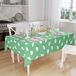 Bonamaison Tafelkleed, Anti-Mold, Sneldrogend, Waterdicht, 100% Polyester Tafellaken, Petroleum Groen, Wit, 140 x 160 Cm