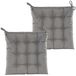 Anna's collection Coussin de chaise matelassé - 2x - gris - 38 x 38 cm - intérieur/extérieur