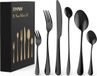 Unyqoos® Set de couverts pour 6 personnes, 36 pièces, Noir