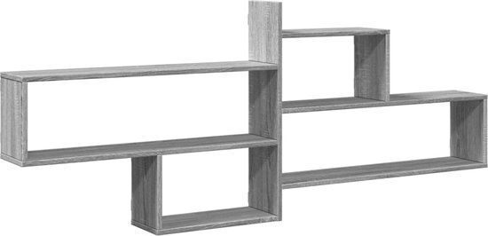 vidaXL Wandschap - 167,5x18x68 cm - Bewerkt Hout - Grijs Sonoma Eikenkleurig
