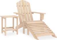 Prolenta Maison Exclusive Adirondack-tuinstoel met voetsteun en tafel, massief grenenhout