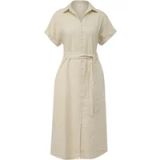 s.Oliver Robe midi en lin mélangé coupe ample avec ceinture à nouer femme