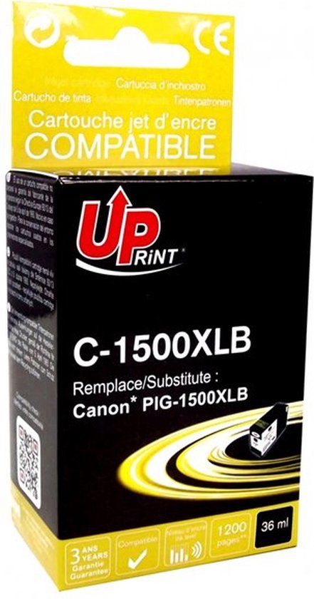 T3AZUR CJ1500XLBUP Inktcartridge Zwart XL