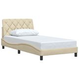vidaXL Bedframe Crème Stof 90x200 cm