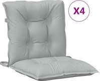 vidaXL Stoelkussens - 4 stuks - Lage rug - 100x50x7 cm - Stof - Lichtgrijs