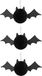 PartyDeco Halloween thema hangende vleermuis - 3x - zwart - papier - 45 cm