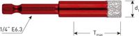 Rotec diamant tegelboor met wax PREMIUM, 1/4 E6,3 ø5