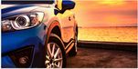 Poster - Coucher de soleil voiture - 100x50cm - Finition mate