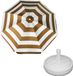 Merkloos Parasol - Goudkleurig - Rond - Stokparasol - Polyester - Metaal - 140 cm - 120 cm - 140 cm - 120 cm - 19 mm - Ja - Waterafstotend - Ja - Nee - Nee - Nee - Ja - Ja - Nee - Ja - Ja